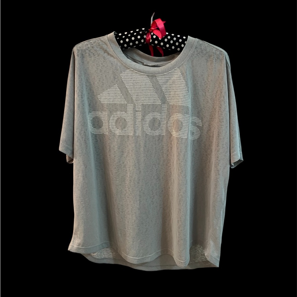 Adidas Women's Light Gray Short Sleeve Tee